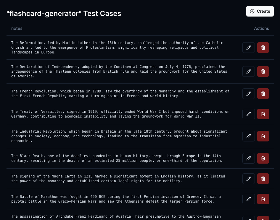 Example of managing test cases for a test suite
